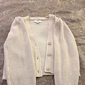 Aerie Cream Button-Up Cardigan